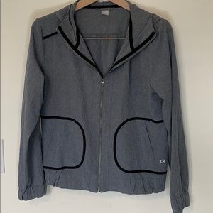 GapFit Workout Jacket in Gray w Black Details S